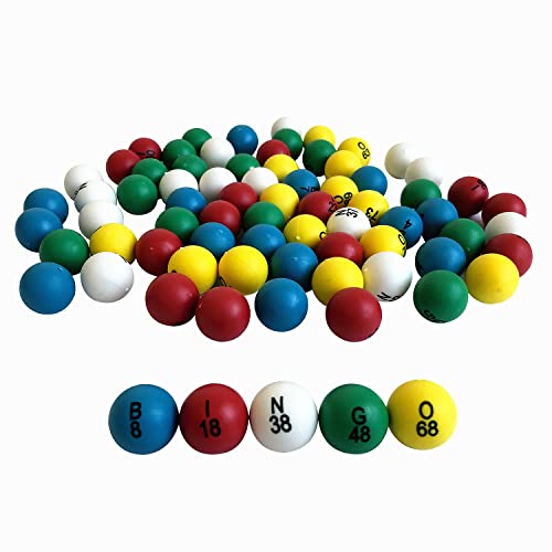 Yuanhe 0.8 Inch Bingo Balls for Jumbo Cages and Boards Easy Read 75 Count Perfect for Parties Bingo Nights Raffles Lost Bingo Ball Replacements