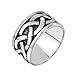 Daesar Anelli in Acciaio Inox Anello Uomo Vintage Nodo Celtico Rotondo Argento Anelli Argento Misura 25