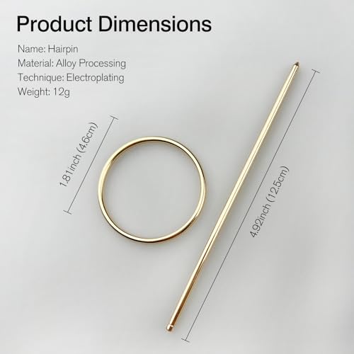 Pinzas de pelo redondas de metal oro minimalistas miniatura 4