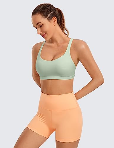 Image of CRZ YOGA Naked Feeling Strappy Sports Bras for Women - Criss Cross Back Wireless Padded Cami Yoga Workout Top