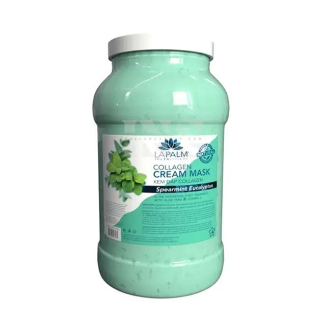 La Palm Collagen Cream Foot Mask - Spearmint Eucalyptus 1 Gallon