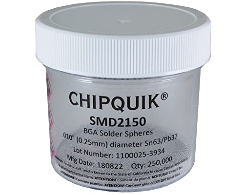 Image of Chip Quik SMD2150 Solder Spheres Sn63 /Pb37 .010 inch (0.25mm) diameter 250K Bottle