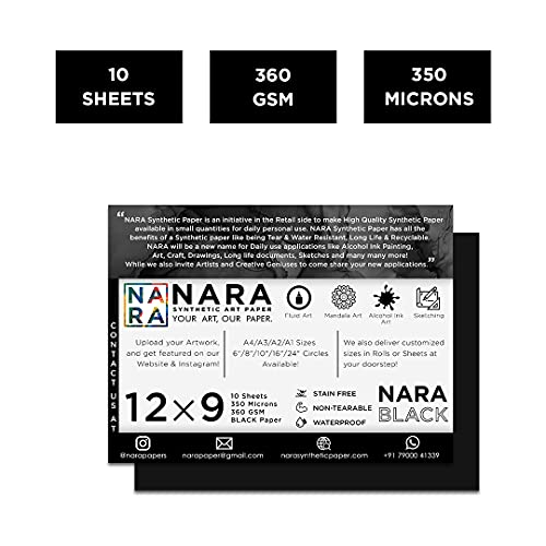 Papel negro NARA de alta densidad 360 g/m² resistente para bellas artes 3