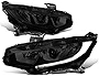 LED DRL Smoked Housing Projector Front Bumper Headlight Assembly Lamps Compatible with Honda Civic 16-18