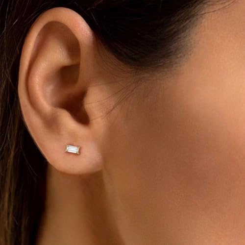 Dainty Flat Back Stud Earrings for Women 14K Gold Plated CZ Small Flatback Stud Earrings, Hypoallergenic Cartilage Tragus Piercing Screw Back Earrings for Women Trendy Gold Jewelry2
