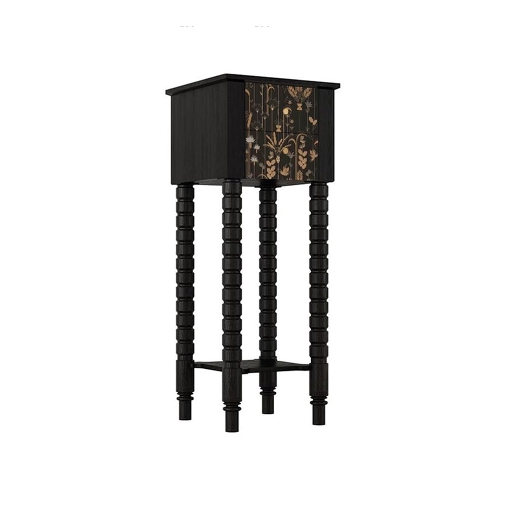 birene Vase Stand Living Room Entrance with Drawer Ornament Stand, Vintage Style High Foot Bonsai Display Base