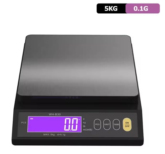 WH-B30 5kg/10kg LCD Display Digital Kitchen Scale Electronic Weighing Tool Waterproof Stainless Steel Home Measuring Tool