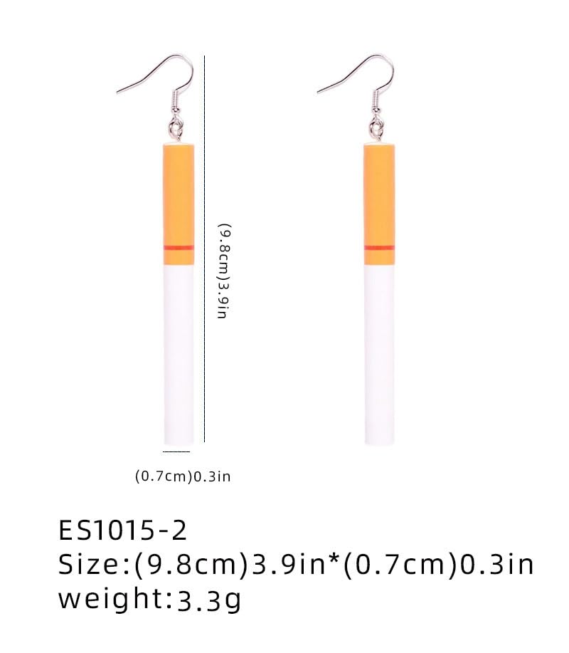 Creative Funny Cigarette Butt Earrings Wacky Lifelike Cigarette Earrings Unisex Dangle Earrings Cool Punk Earrings Halloween Earrings（2pcs）4