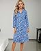 ASHER FASHION Women's Sleepwear Long Flannel Nightgown Button Down Sleepshirt Long Sleeve Nightshirt