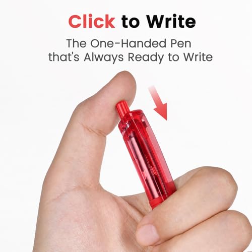 Image of Sooez 40 Pack Bulk Pens Ballpoint, Retractable Red Ink Penswith Soft Grip | Retractable Blue Ink Pens, Medium Point 1.0mm Pen for Journaling, Ballpoint Pen Office Supplies
