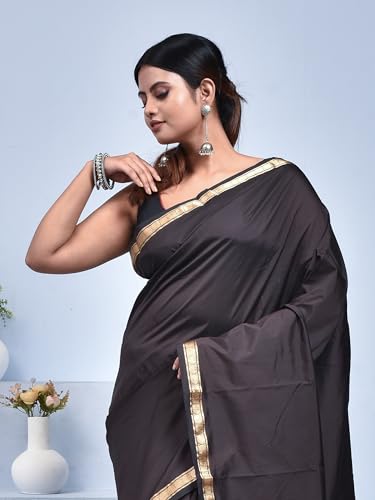 Stotra black pure silk saree – image 6