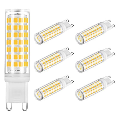YUIIP G9 LED Light Bulbs, 6W (40W 50W 60W Halogen Equivalent), Warm White 3000K, G9 Bi Pin Base Bulb, Not Dimmable Lamp for Home Lighting (Pack of 6) Cover