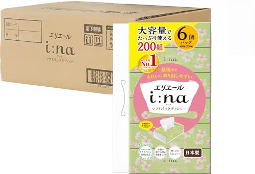 【ハーフケース】ソフトパック ティシュー i:na(イーナ) (B0GXVP52BZ)
