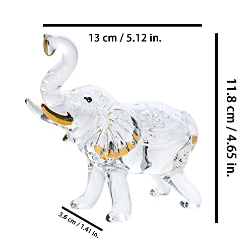 Image of YWHL Crystal Elephant Figurine Gifts for Women, Elephant Statue Decor
