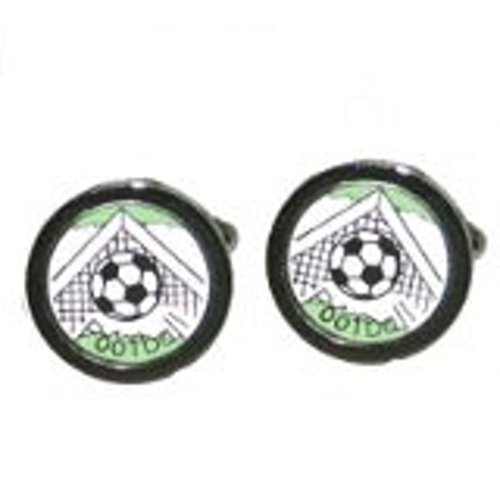 Mancuernillas para Hombre Tema Fútbol Diseño Balón y Gol miniatura 1