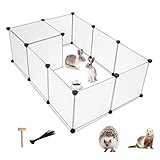 PINVNBY Small Pet Playpen Portable Resin Pet Yard Fence Puppy Crate Kennel for Dog Cat Kitten Rabbit...