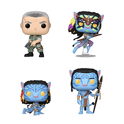 Funko Pop! Avatar: The Way of Water - Juego de 4 - Jake Sully, Neytiri, Battle Neytiri y Miles...
