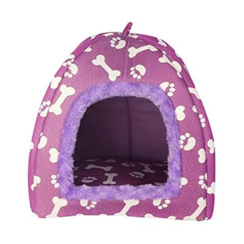 Cama para Mascota Plegable JEELINBORE Suave (Morado) Cover