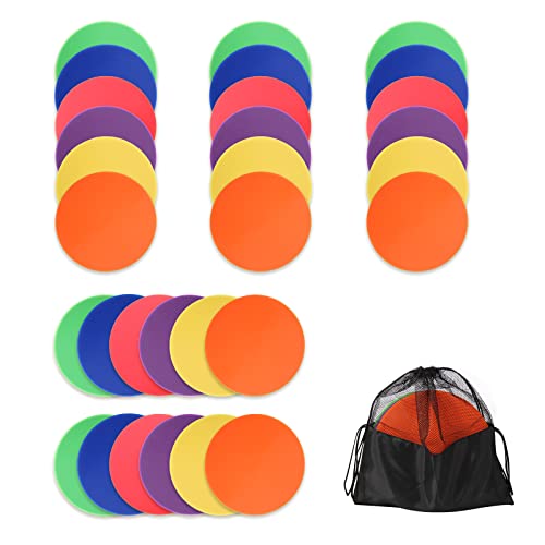 9 Inch Poly Vinyl Spot Markers, Non Slip Rubber Agility Markers Flat Field Cones Floor Dots,for Exercise Drills, Sports, Games, 