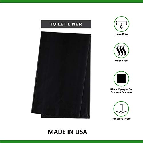 Trail Essentials Toilet Liners; Hygienic, Leak-Proof, Odor Free, Compatible with Camping Commodes and Portable Toilets, Black Opaque Color– Roll of Liners in Convenient Carry Case (50 Liners) - Thumbnail 3