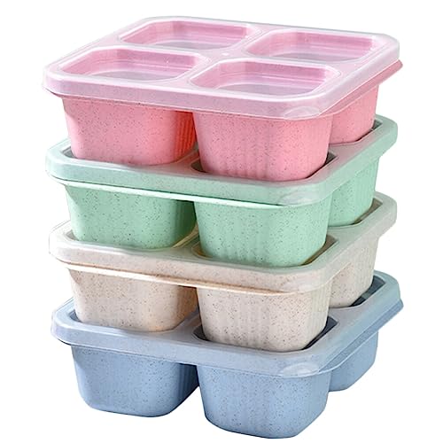 Alipis 4-piece Snack Serving Box Set Leak Proof Containers Food Storage Containers Lids