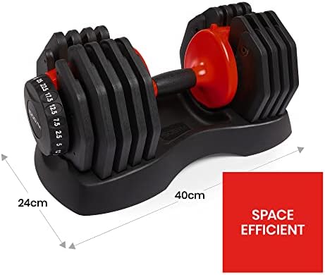 ISOGYM Adjustable Dumbbell 2.5kg-25kg (Sold Individually) 10 Selection Weight Set (Quick Change Weight Adjustment Safety Mechanism) for Bodybuilding Fitness Weight Lifting at Home