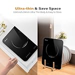 GIONIEN Portable Induction Cooktop 1200W,Single Hot Plate Countertop Burner 110~120V,Sensor Touch Electric Cooker,10 Power,0.94”Ultra Thin,6.69” Heating Coils,Child Safety Lock,Timer - Image 3