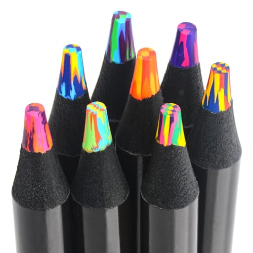 nsxsu Art Supplies for Kids Teens Adults, 8 Rainbow Pencils Drawing Supplies, Jumbo Multi Colored Pencils for Sketching Drawing, Tween Girls Trendy Stuff Birthday Party Favor Crafts for Boys 6-12