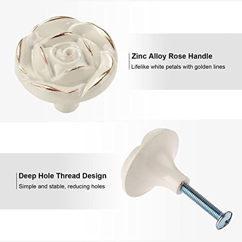 MOROBOR Antique Rose Flower Cabinet Knobs - Image 3