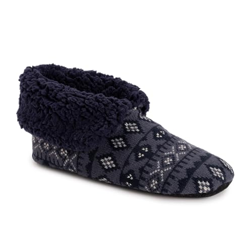 MUK LUKS Mens Bootie Slipper Blue L/XL
