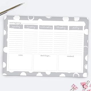 A4 Desk Planner, 53 Thick Pages, Undated, Weekday Planner, Organiser, to Do List, Notepad for School, Home, Work, Office, Acedemic, Events - Join The Dots