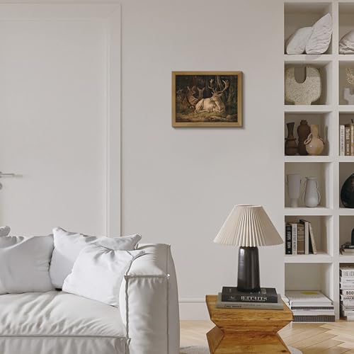 Ephany Dears Family Framed Wall Art - Mountains Deer Bathroom Art Decor Aesthetic thumb #1