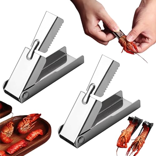2 Piezas Pelador De Camarones De Acero Inoxidable, Pelador De Gambas Y Langostinos, Herramientas De Descascarado Práctico, Utensilio De Cocina Restaurante Para Pelar Camarones Rápidamente