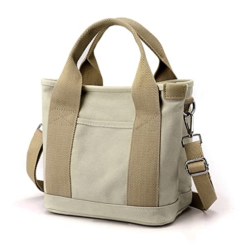 Opiniones de Bolsas de Tela para Dama del mes. 47 Bolso cruzado de lona con múltiples bolsillos de gran capacidad para mujer, bolso cruzado japonés hecho a mano, Caqui