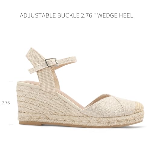 Women's Closed Toe Platform Sandals Summer Buckle Ankle Strap Espadrilles Wedge Sandals2