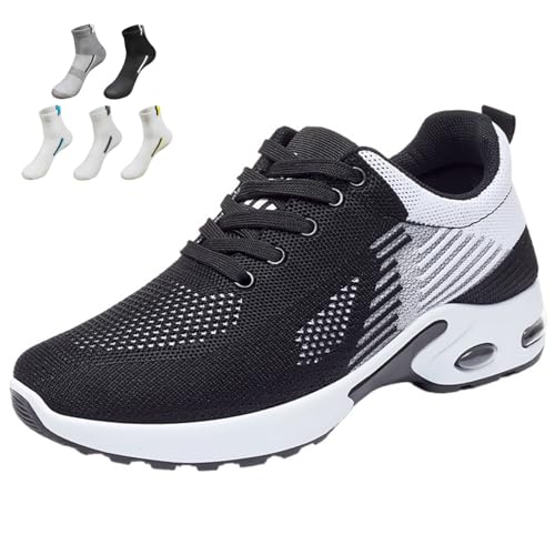 Scarpe da corsa ortopediche, scarpe da ginnastica ortopediche da donna, scarpe da tennis alla moda, con supporto per arco plantare, per alleviare il dolore alla fascite plantare, Nero , 39 EU