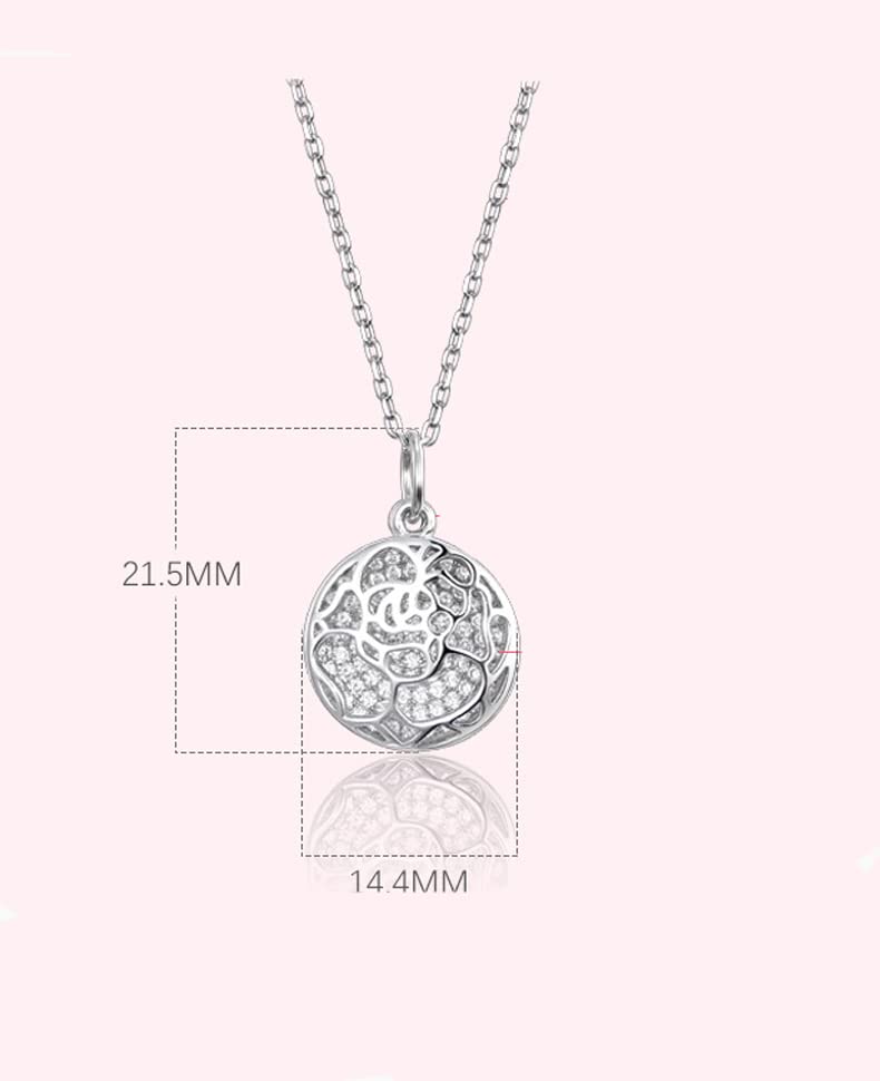 Pendentif Rose en argent S925 véritable bijou d'exception artisanal