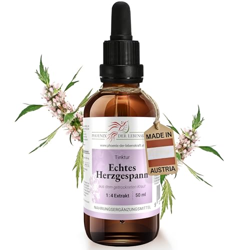 Echtes-Herzgespann Tinktur 50 ml | Leonurus cardiaca Tropfen (1:4 Auszug aus Kraut) | Qualität aus Österreich | alkoholischer Pflanzenauszug als Nahrungsergänzungsmittel | Herzgespannkraut