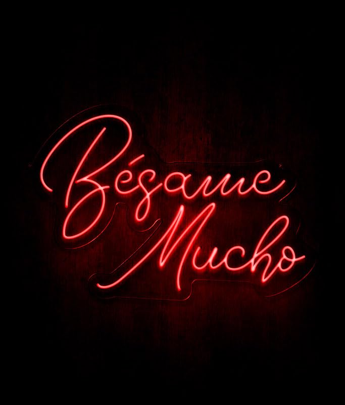 Letrero Neon LED Personalizado Bésame Mucho - Letreros de luz LED para Bodas o decoración de paredes de Bar Negocio Dormitorio Eventos y Fiestas…