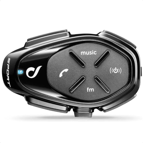 INTERPHONE SPORT - Singolo - Interfono Bluetooth da casco per comunicazione in moto, Fino a 4...