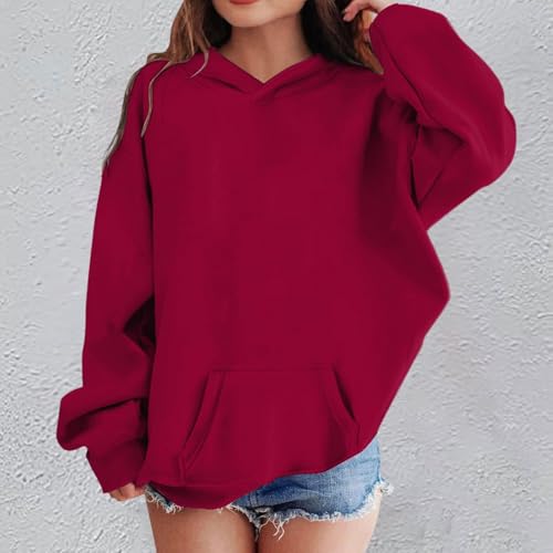 Girl's Oversized Hoodies 2025 Fall Winter Preppy Back to School Clothes Kids Casual Pullover Sweatshirts Athletic Tops 5-15Y3