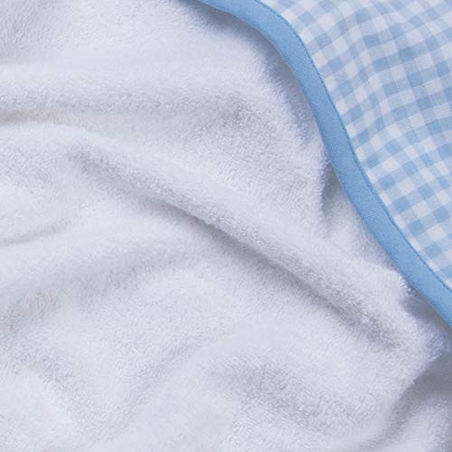 Image of Tadpoles 2-Piece Hooded Towel & Mitt Set - Blue | 36 inch x 36 inch Towel - 9 inch x 6 inch Mitt | Made of 100% Woven Cotton Terry Cloth | Ideal for Babies & Toddlers | Soft, Absorbent, Durable & Machine-Washable