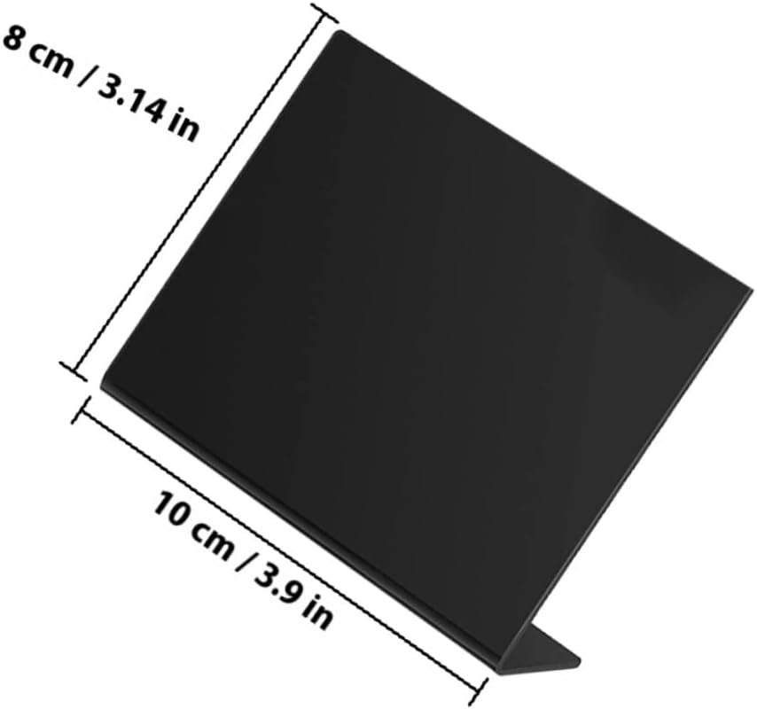 Cabilock 12pcs Black Acrylic Mini Blackboard Signs with Chalk Pen, Desktop Wedding Party Message Boards for Home and Counter Decoration, Multipurpose Memo Chalkboards for Event Display
