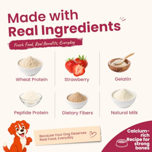 Image of Nootie Calcium Bone Dog Treats 220g | Seaweed & Goat Milk | Dental Health, Clean Teeth & Strong Gums | Milk & Strawberry | All Breeds & Puppies Above 4 Months