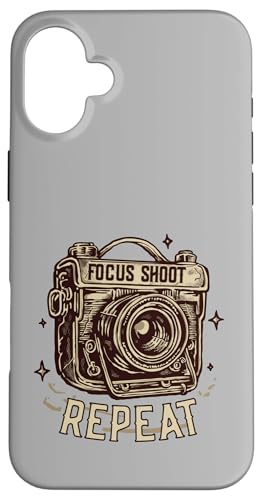 Focus Shoot Repeat Vintage Camera Photography Retro Photo �X�}�z�P�[�X iPhone 16 Plus �p