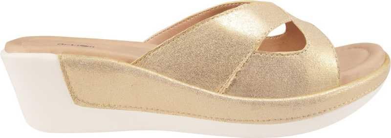 Image of Action Women's Platform Sandals|Block Heel| Cross-Strap Design with Ankle Strap Golden