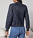 FIOPHY Women's Quilted Jackets Lightweight Zip up Bomber Jacket Long Sleeve Casual Y2K Jacket Coat with Pockets Navy Blue XS
