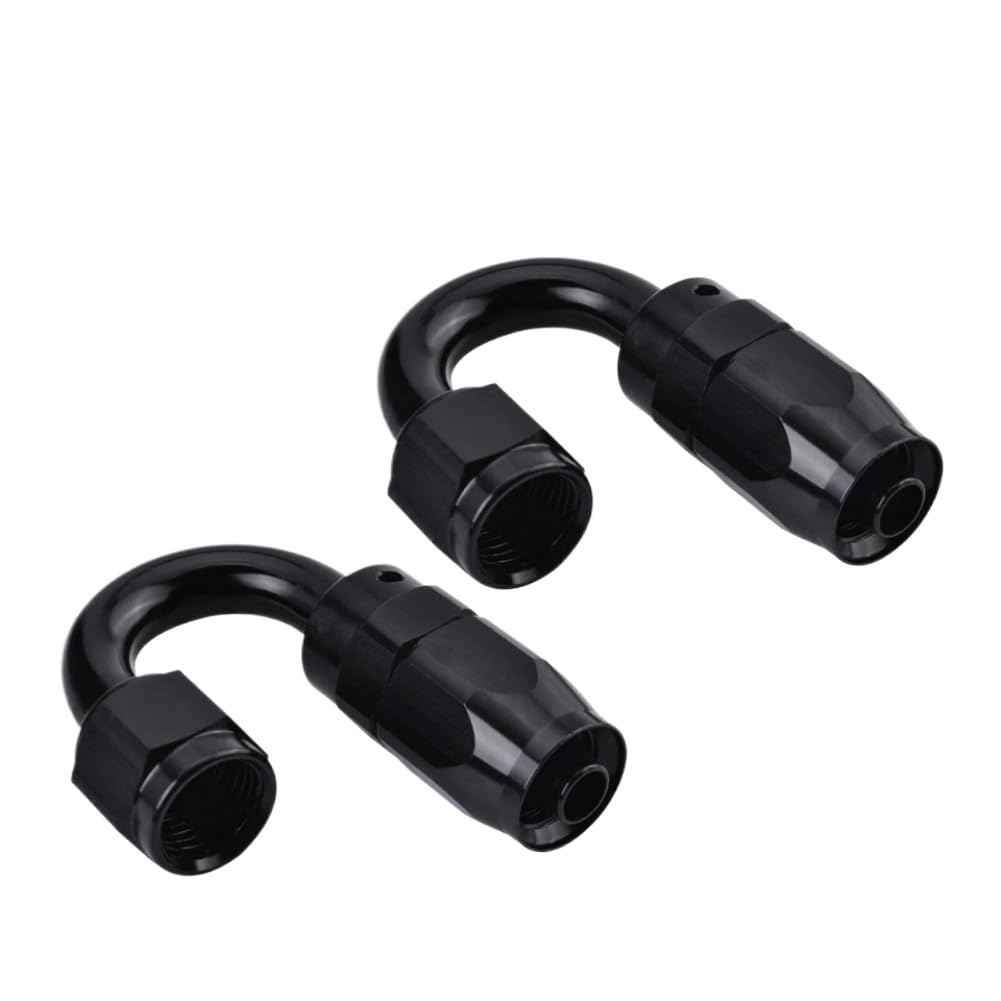 Qgzeayjje Onecolor 2Pcs An6 180 Degree Swivel Fuel Oil Hose End Fittings Adapter Compatible With Stainless And Nylon Braided Hose