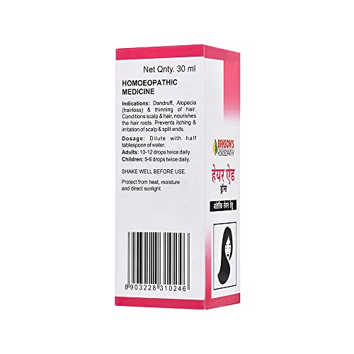 Image of Dr. Bakshi's BAKSON'S HOMOEOPATHY Hair Aid (Internal) Drops 30 ml Pack of 2