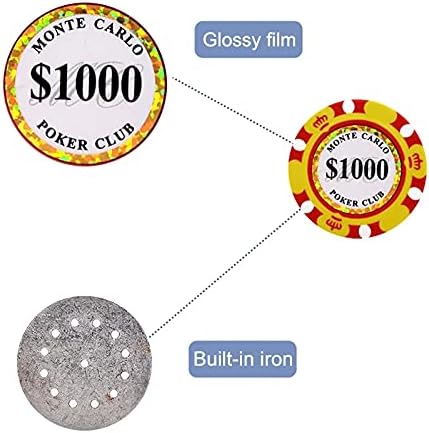 Miniatura 6 de Fichas de póquer Clay Monte Carlo de 0.49oz - Pack de 50 fichas